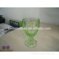hand pressed green drinking glass cup
